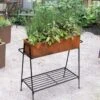 Rectangular Corten Planter And Stand -Outdoor Garden Store 8611028 9159 tif