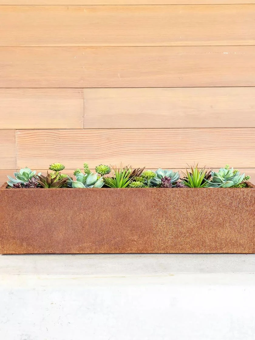 Veradek Metallic Series Corten Steel Window Box Planter, 36" 4 Veradek Metallic Series Corten Steel Window Box Planter, 36" - Image 2