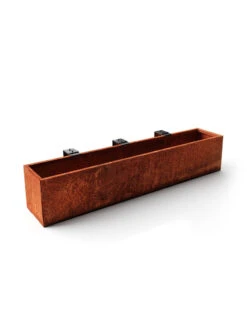 Veradek Metallic Series Corten Steel Railing Planters -Outdoor Garden Store 8611614 04v