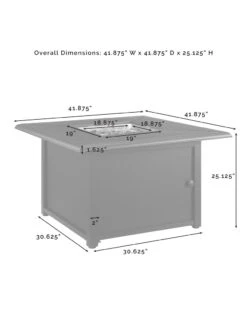 Crosley Dante Metal Fire Table -Outdoor Garden Store 8611944 14v