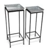 Square Nesting Plant Stands With Galvanized Trays, Set Of 2 2 Square Nesting Plant Stands With Galvanized Trays, Set Of 2 -Outdoor Garden Store 8611976 004 tif