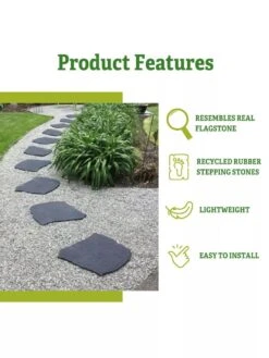 Recycled Rubber Flagstone Stepping Stone 27 Recycled Rubber Flagstone Stepping Stone -Outdoor Garden Store 8612235 5