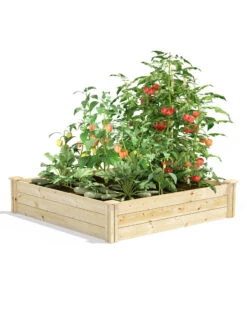Pine Raised Garden Beds, 4'x4' -Outdoor Garden Store 8612250 02v
