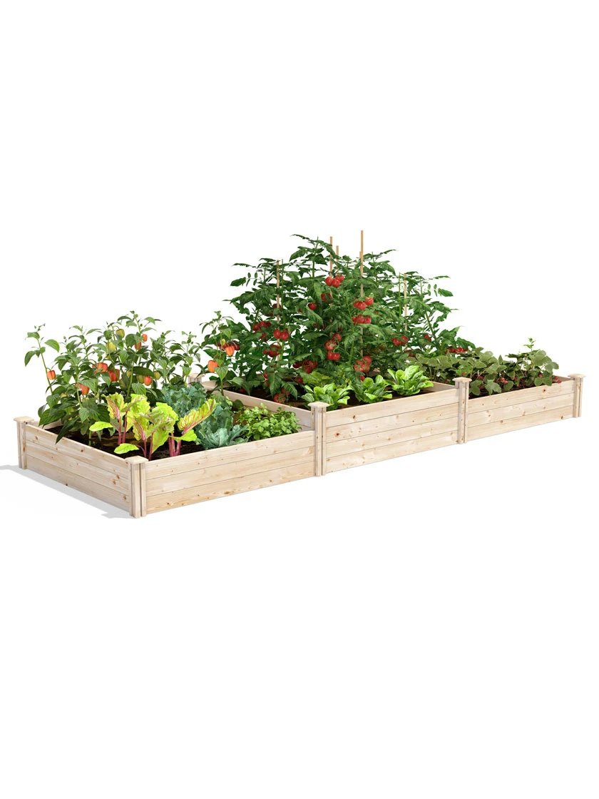 Tall 2-Tier Pine Raised Garden Bed, 4'x12' 3 Tall 2-Tier Pine Raised Garden Bed, 4'x12'