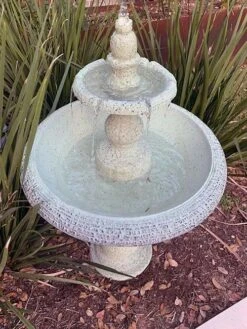 Exaco Enduro Clay Tiered Fountain -Outdoor Garden Store 8612391 01V jpg