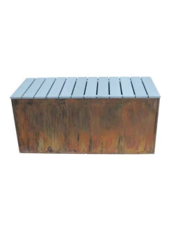 Nice Corten Trough Planters With Bench Top -Outdoor Garden Store 8612399 01v