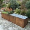 Nice Corten Trough Planters With Bench Top -Outdoor Garden Store 8612399 03v