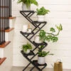 Crisscross Cascading Plant Stand With Black Trays 2 Crisscross Cascading Plant Stand With Black Trays -Outdoor Garden Store 8612705 0081 crisscross cascading plant stand with black trays