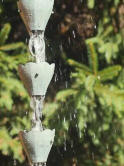 Tulip Pure Copper Rain Chain, 8.5' -Outdoor Garden Store 8612740 04v