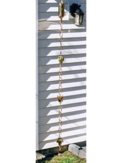 Wine Bottle, Grapes & Glasses Copper Rain Chain, 9.5' -Outdoor Garden Store 8612744 01v