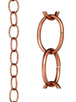 Single Link Pure Copper Rain Chain, 8.5' -Outdoor Garden Store 8612745 03v