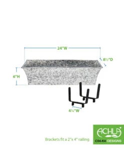 Achla Designs Handrail Flowerbox Bracket Kit For Rail -Outdoor Garden Store 8612883 02v