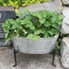 Achla Designs Mini Oval Galvanized Tub With Folding Stand 1 Achla Designs Mini Oval Galvanized Tub With Folding Stand -Outdoor Garden Store 8612906 02v achla designs mini oval galvanized tub with folding stand