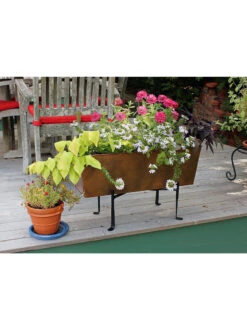 Achla Designs Copper Flower Box With Folding Stand 10 Achla Designs Copper Flower Box With Folding Stand -Outdoor Garden Store 8612914 04v