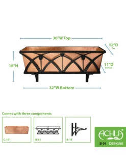 Achla Designs Rockwood Window Box -Outdoor Garden Store 8612918 03v