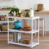 MeshWorks © 3 Tier Plant Shelving With Wood Top -Outdoor Garden Store 8613017 02v meshworks 3 tier plant shelf with wood top