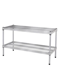 MeshWorks © Stacking Plant Shelves -Outdoor Garden Store 8613018 13v meshworks stacking plant shelves silver