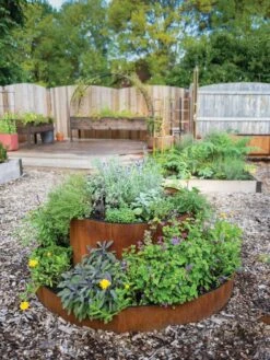 Birdies™ Corten Steel Round Raised Bed, Large, Low -Outdoor Garden Store 8613287 0013 birdies corten steel tiered round raised bed kit tall