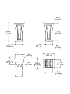 Cambridge Tall Planter, 28" Height -Outdoor Garden Store 8613524 04V 3 4
