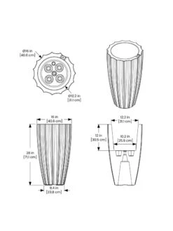 Sedona Tall Planter, 28" Height -Outdoor Garden Store 8613525 10V 3 4
