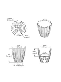 Sedona Round Planter, 18" Diameter -Outdoor Garden Store 8613526 07V 3 4