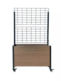Mobile Deep Trough Planter With Trellis -Outdoor Garden Store 8614265 02V
