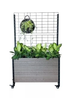 Mobile Deep Trough Planter With Trellis -Outdoor Garden Store 8614265 03V