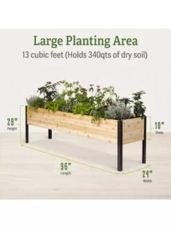 Elevated Planter Box, 2' X 8' -Outdoor Garden Store B00EOW8FHU raisedbed dimensions 1