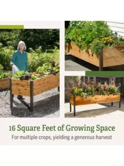 Self-Watering Elevated Planter Box, 2' X 8' -Outdoor Garden Store b00eow8fhu raisedbed feature 2
